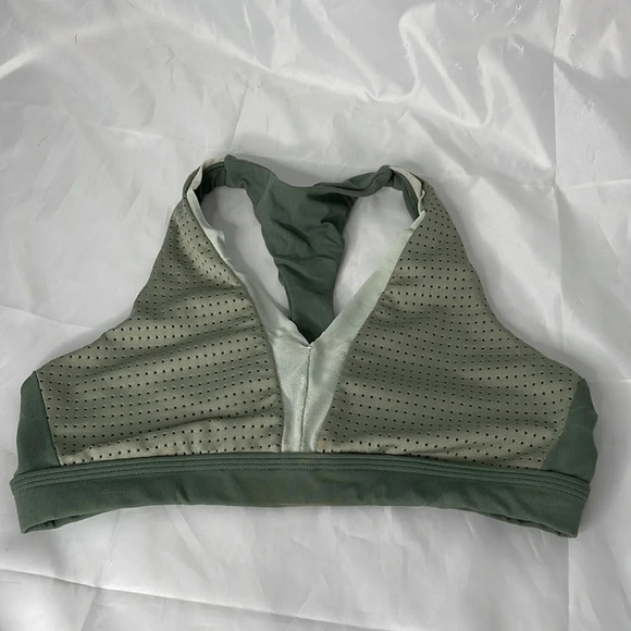 AERIE Bundle of Two Sports Bras Steel Blue Olive Green Stretch M As Is - Picture 7 of 12